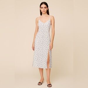 Reformation Crimini Gracie Floral Slip Dress Blue & White Midi | Size 6